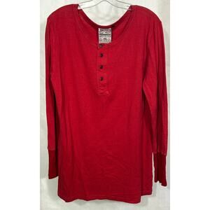 Jungmaven Men’s XL Hemp Organic Cotton Red Long Sleeve Henley